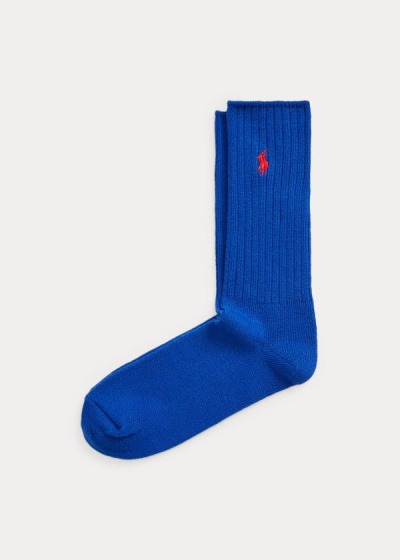 Calcetines Polo Ralph Lauren Hombre Azules - Cotton-Blend Crew - XBQKM9236